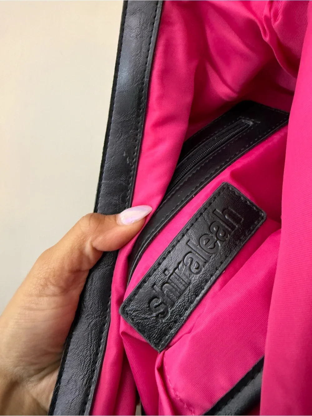 Shiraleah Black Leather Fold Over Clutch Pouch